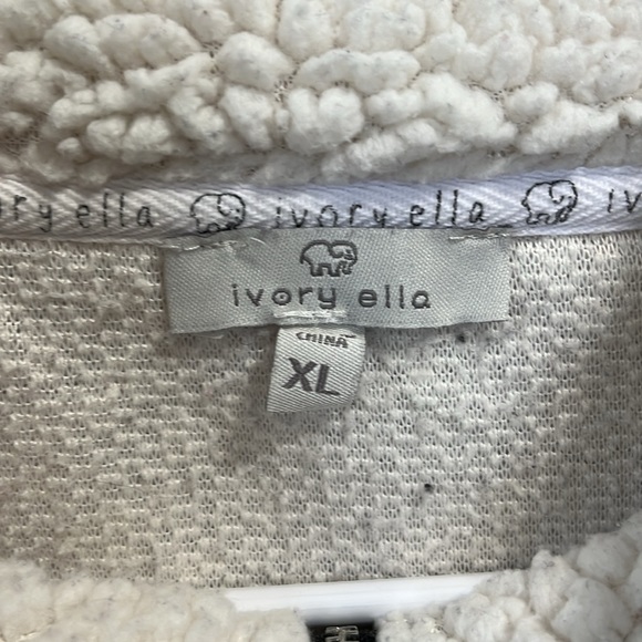 Ivory Ella Cloud Sherpa Zip Off-white Pullover Jacket Size XL - Picture 8 of 15